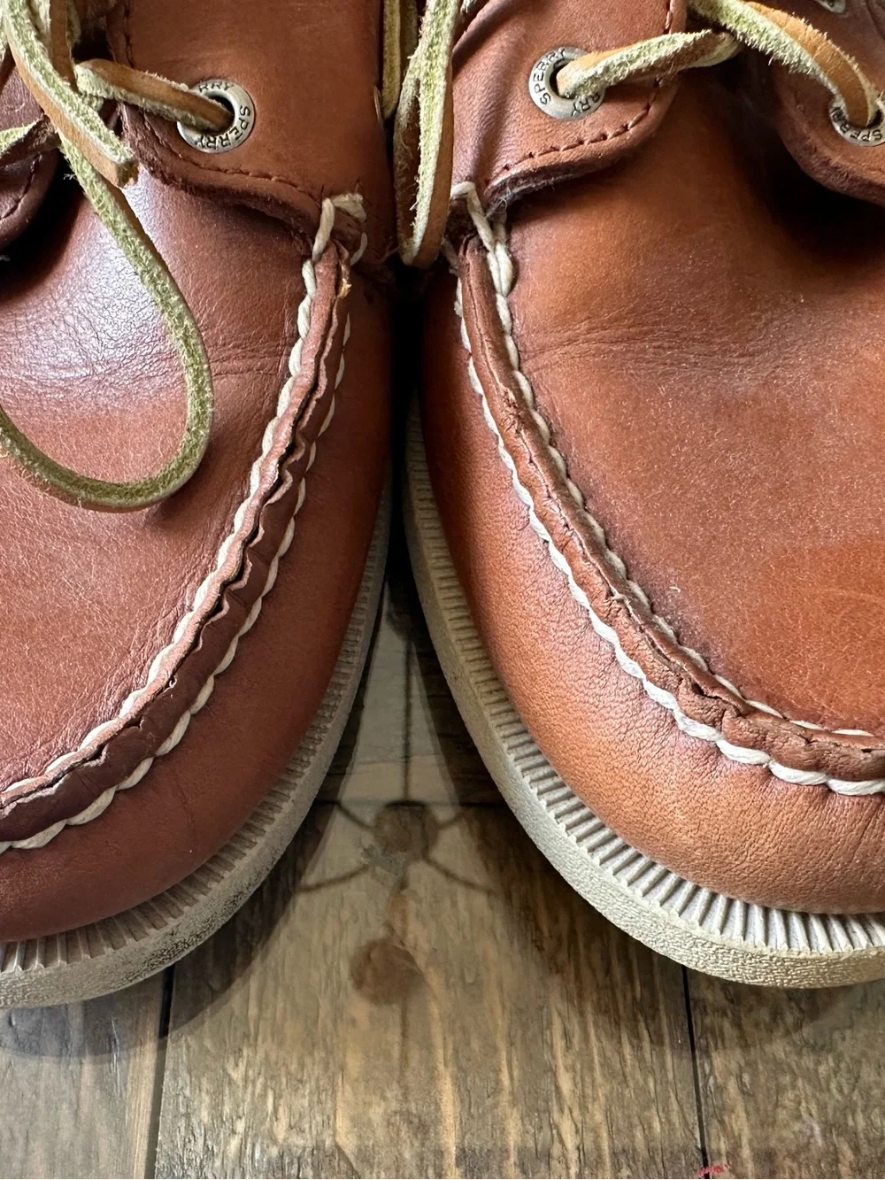 Sperry Men’s Authentic Original 2-Eye Boat Shoes Tan Moccasin Toe Design Sz 8.5